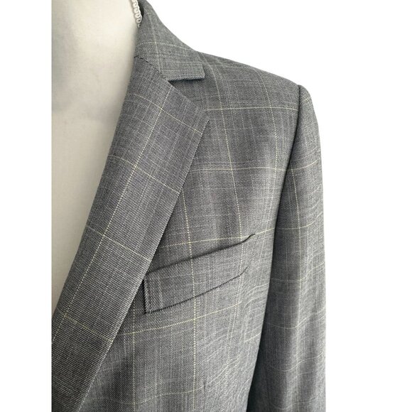 DKNY Women's Gray Yellow Glen Plaid Button Blazer Size 4 - Picture 6 of 6